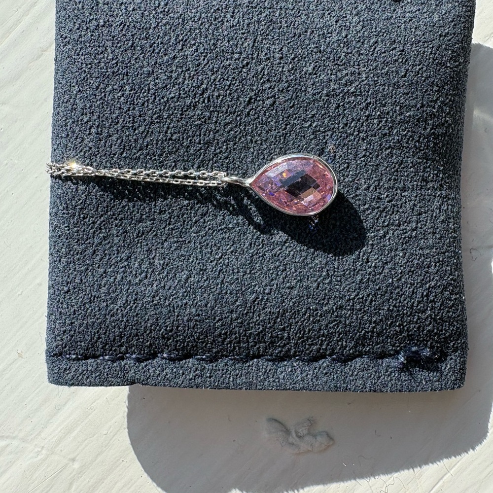 Elegant Morganite Teardrop Pendant Necklace